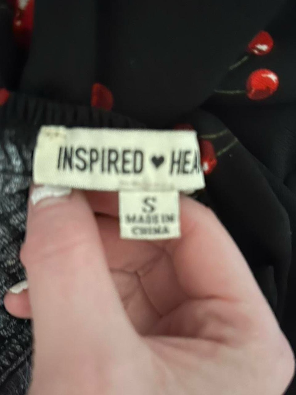 Inspired Hearts Black Cherry Print Spaghetti Strap Dress - Picture 4 of 4